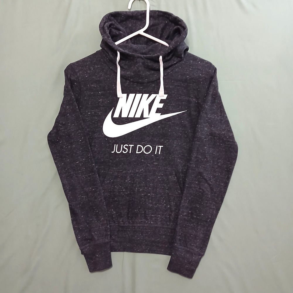 Nike Just Do It Cord Hoodie Unisex Black Lightweight Casual Pullover Small NWOT